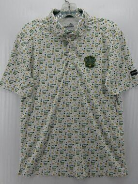 Saratoga Race Track Polo Shirt XS Belmont Stakes Horses AOP Novus Golf